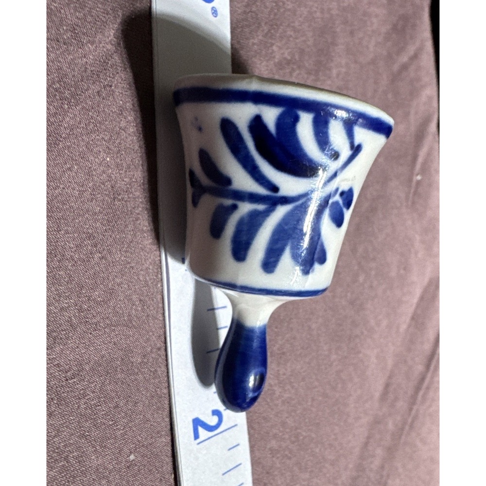 Hand Painted Delfts Blue and White Miniature Bell‎ 2.75" High Windmill Vintage - Picture 4 of 6